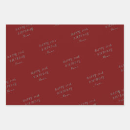 Red Happy Birthday Inpakpapier Vel