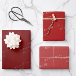 Red Happy Birthday Inpakpapier Vel