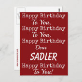 Red Happy Birthday Song Briefkaart (Voorkant / Achterkant)