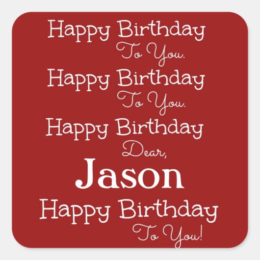 Red Happy Birthday Song Stickers (Voorkant)