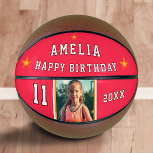Red Happy Birthday Stars Speler Foto Basketbal