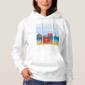 Red Happy Crab op een strand Hoodie (Voorkant)
