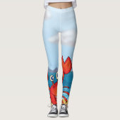 Red Happy Crab op een strand Leggings (Voorkant)