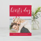 Red Happy Heart-dag | Foto-Valentijnsdag Feestdagenkaart (Staand voorkant)