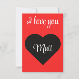 Red Happy heart romance graphic Bedankkaart