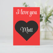 Red Happy heart romance graphic Bedankkaart (Staand voorkant)