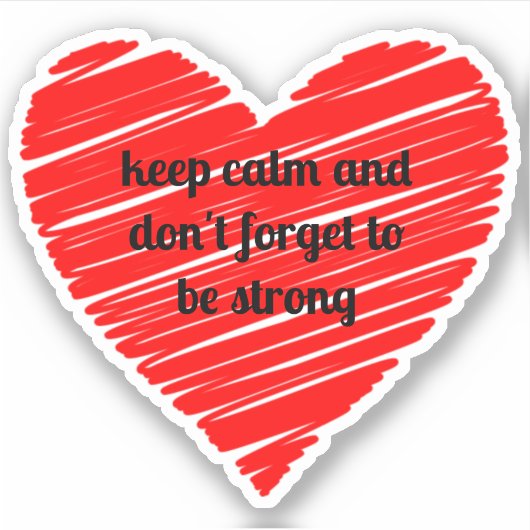 Red Happy heart romance graphic Sticker (Voorkant)