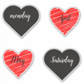 Red Happy heart romance graphic Sticker (Voorkant)