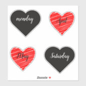 Red Happy heart romance graphic Sticker (Vel)