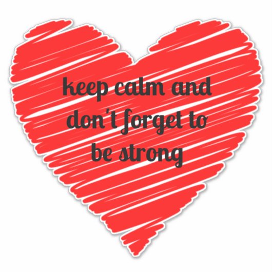 Red Happy heart romance graphic Sticker (Voorkant)