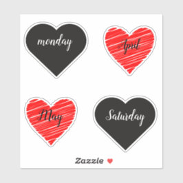 Red Happy heart romance graphic Sticker