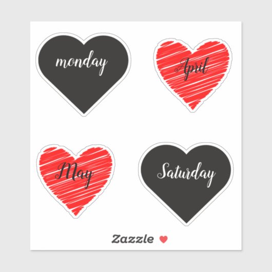 Red Happy heart romance graphic Sticker (Vel)