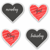 Red Happy heart romance graphic Sticker (Voorkant)