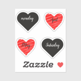 Red Happy heart romance graphic Sticker