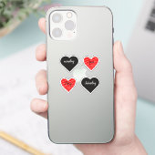 Red Happy heart romance graphic Sticker (Telefoon)