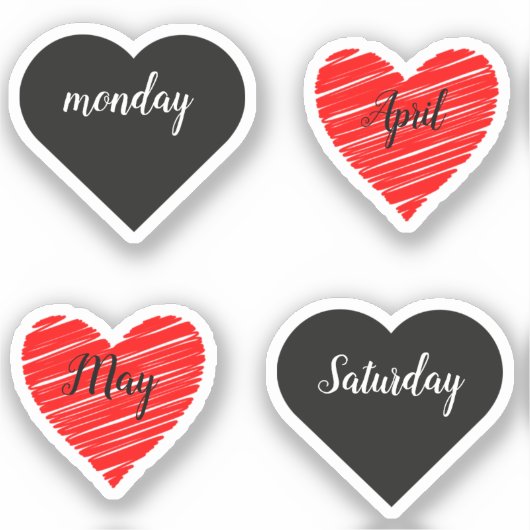 Red Happy heart romance graphic Sticker (Voorkant)