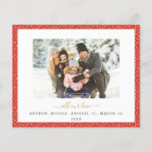 Red Happy Holiday 2 Foto Modern 2024 Kaart (Achterkant)