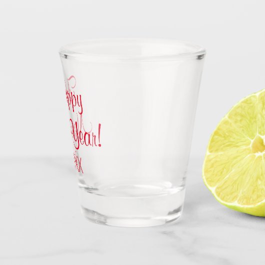 Red Happy Nieuwjaar Shot Glas (Rechts)