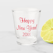 Red Happy Nieuwjaar Shot Glas (Voorkant)