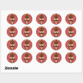 Red Happy Reindeer Stickers (Vel)