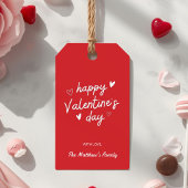 Red Happy Valentine’s Day Gift Tag Cadeaulabel