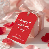 Red Happy Valentine’s Day Gift Tag Cadeaulabel