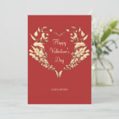 Red Happy Valentine's Day Feestdagenkaart (Staand voorkant)