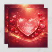 Red Happy Valentine's Day Modern Calligraphy Feestdagenkaart (Voorkant / Achterkant)