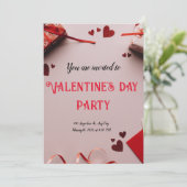 Red Happy Valentine's Day Modern Kaart (Staand voorkant)