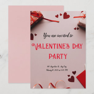 Red Happy Valentine's Day Modern Kaart