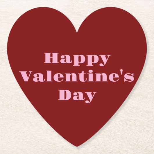 Red Happy Valentine's Day Onderzetter Set (Voorkant)