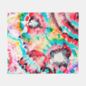 Red Hard Grunge. Shibori Pattern. Golden Brush Gra Fleece Deken (Voorkant (Horizontaal))