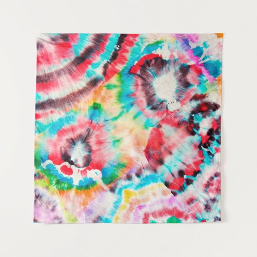 Red Hard Grunge. Shibori Pattern. Golden Brush Gra Wandkleed (Voorkant)