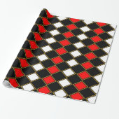 Red Harlequin Cadeaupapier (Uitgerold)