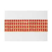  Red Harlequin Pattern Uitnodigingen Wikkel (Achterkant Voorbeeld)