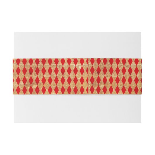  Red Harlequin Pattern Uitnodigingen Wikkel (Achterkant Voorbeeld)