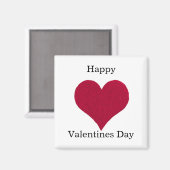 Red hart Happy Valentines dag Magneet (Voorkant / Achterkant)