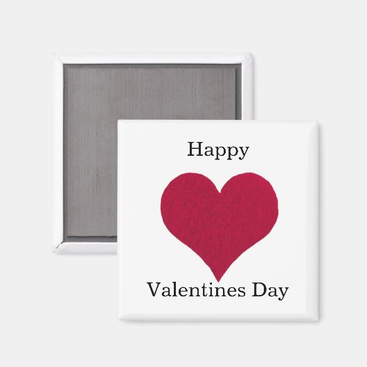 Red hart Happy Valentines dag Magneet (Voorkant / Achterkant)