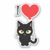 Red Hart I Love Cats Sticker (Voorkant)