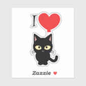 Red Hart I Love Cats Sticker (Vel)