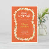 Red Hawaii Party uitnodiging (Staand voorkant)