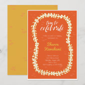 Red Hawaii Party uitnodiging (Voorkant / Achterkant)