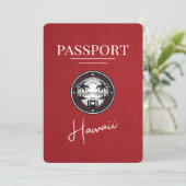 Red Hawaii Passport Bewaar de datum Save The Date (Staand voorkant)