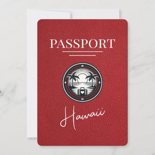 Red Hawaii Passport Bewaar de datum Save The Date (Voorkant)