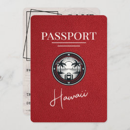 Red Hawaii Passport Bewaar de datum Save The Date