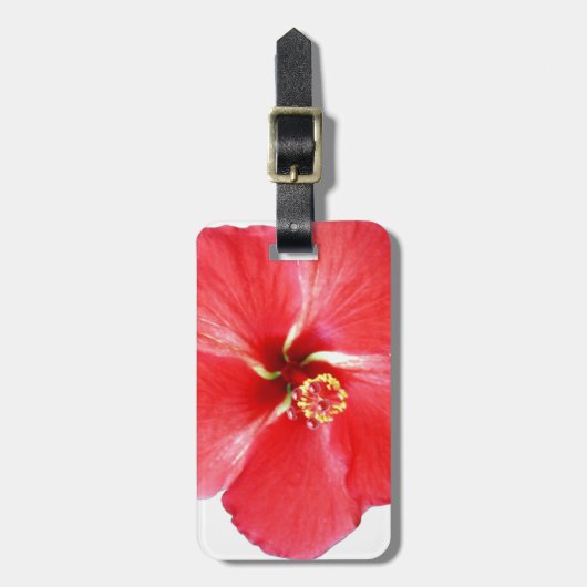 Red Hawaiian Hibiscus Flower Bagagelabel (Voorkant verticaal)