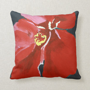 Red Hawaiian Hibiscus Flower Painting Kussen