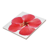 Red Hawaiian Hibiscus Flower Tegeltje (Zijkant)