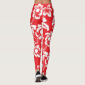 Red Hawaiian Hibiscus Flowers Leggings (Achterkant)