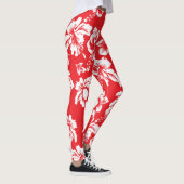 Red Hawaiian Hibiscus Flowers Leggings (Rechts)